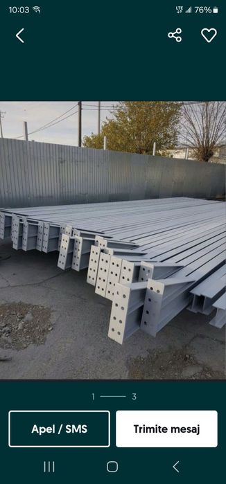Vând structura metalica pentru hala 10x20x5 =3500€
