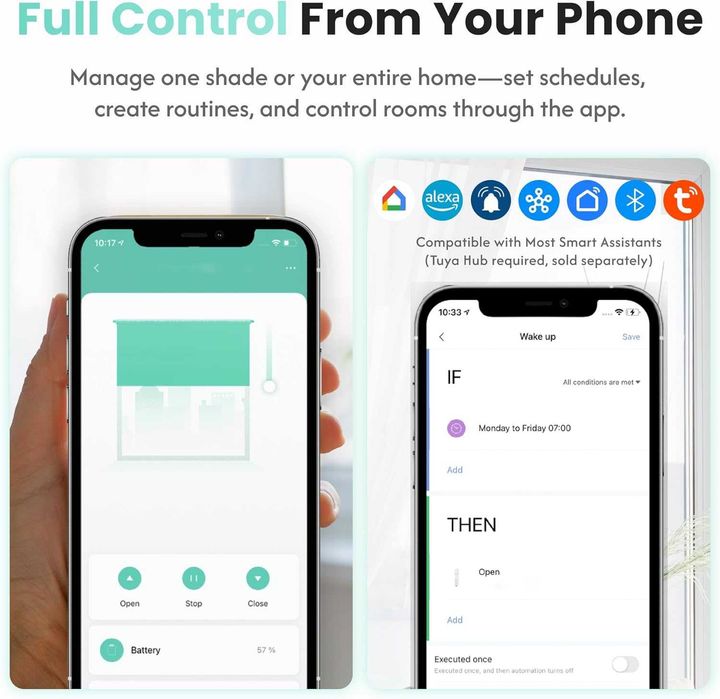 Aura мотор за ролетни щори, автоматизира съществуващи, Bluetooth