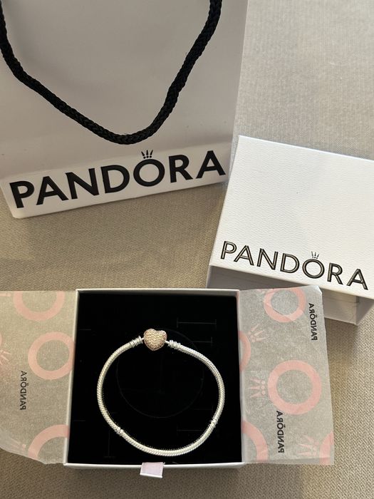 Bratara pandora inima roz