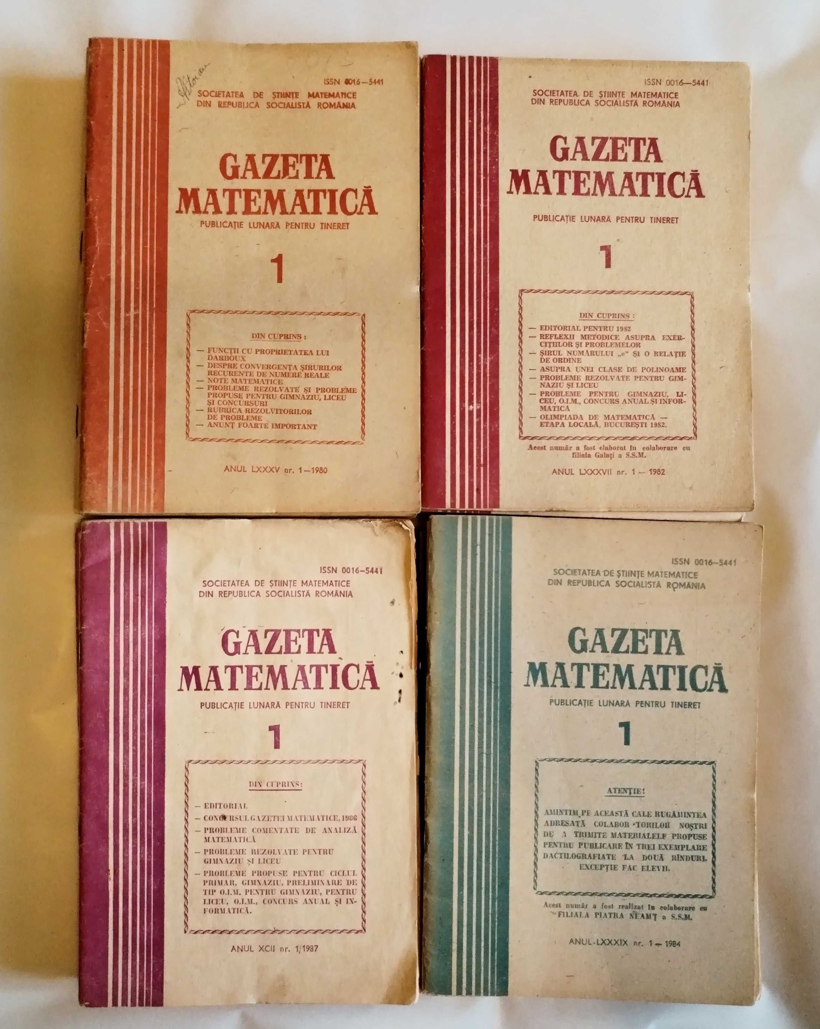 Pachet Gazeta matematica anii '80