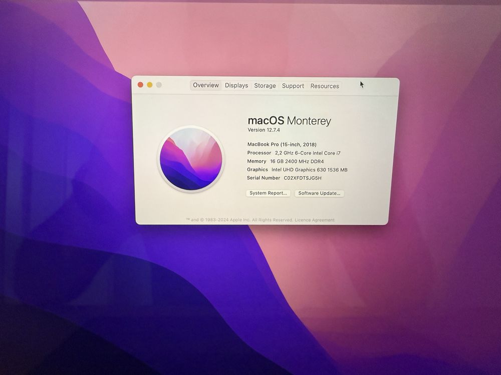 MacBook Pro 15" i7 16GB 256GB 2018г.