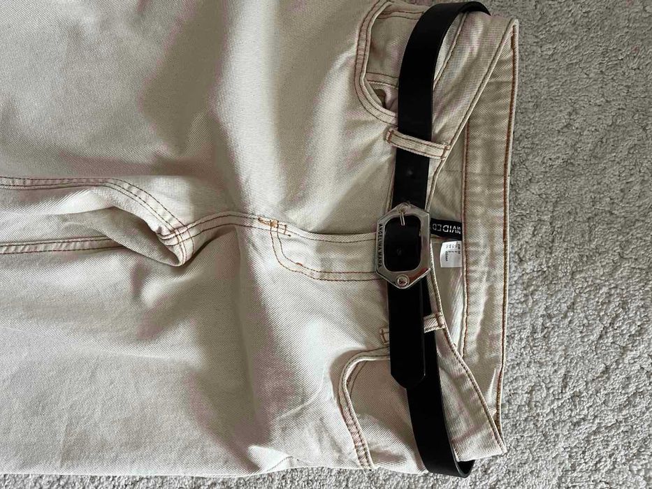 Бели дънки H&M Divided широки висока талия страхотни