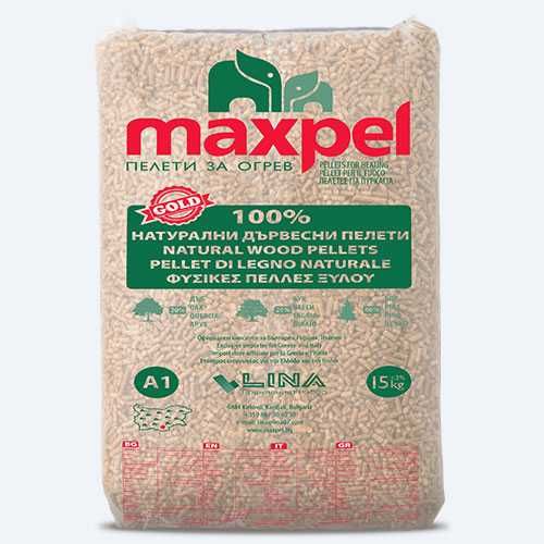 Дървесни пелети MAXPEL GOLD A1 дъб/бук/бор