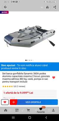 Vănd barca gonflabila Dynamic 360A,podea de aluminiu în garantie!!!
