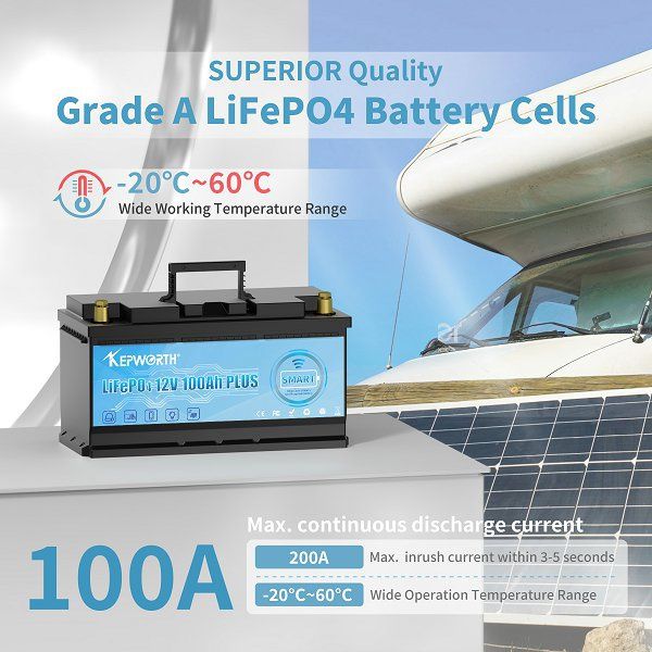 12V100 Ah LiFePo4 Bluetooth, BMS 100A, Литиева батерия акумулатор