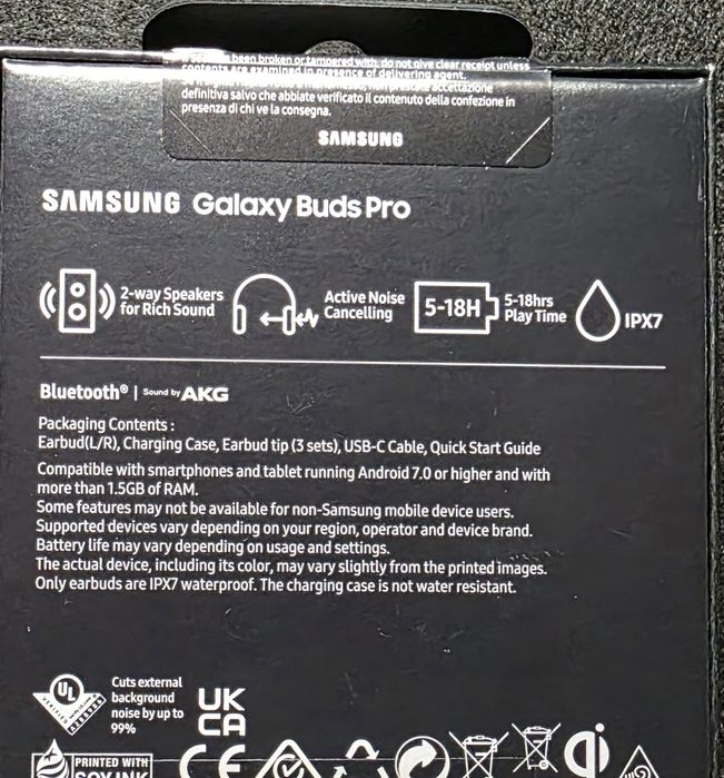 Casti Samsung Buds Pro - pachet complet + carcasa si snur antipierdere
