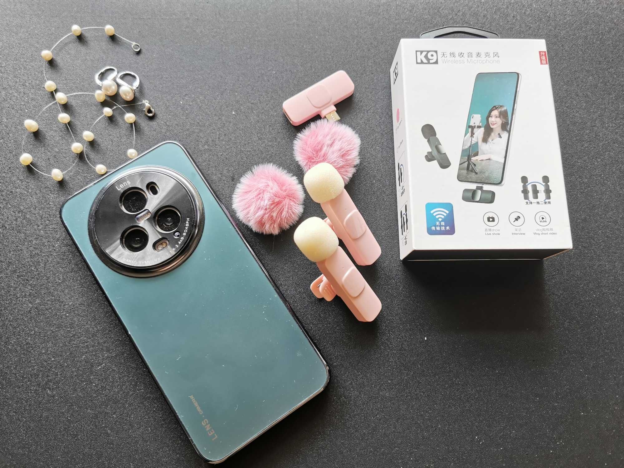 Безжични микрофони с клипс, комплект 2 бр. за смартфон, айфон, лаптоп