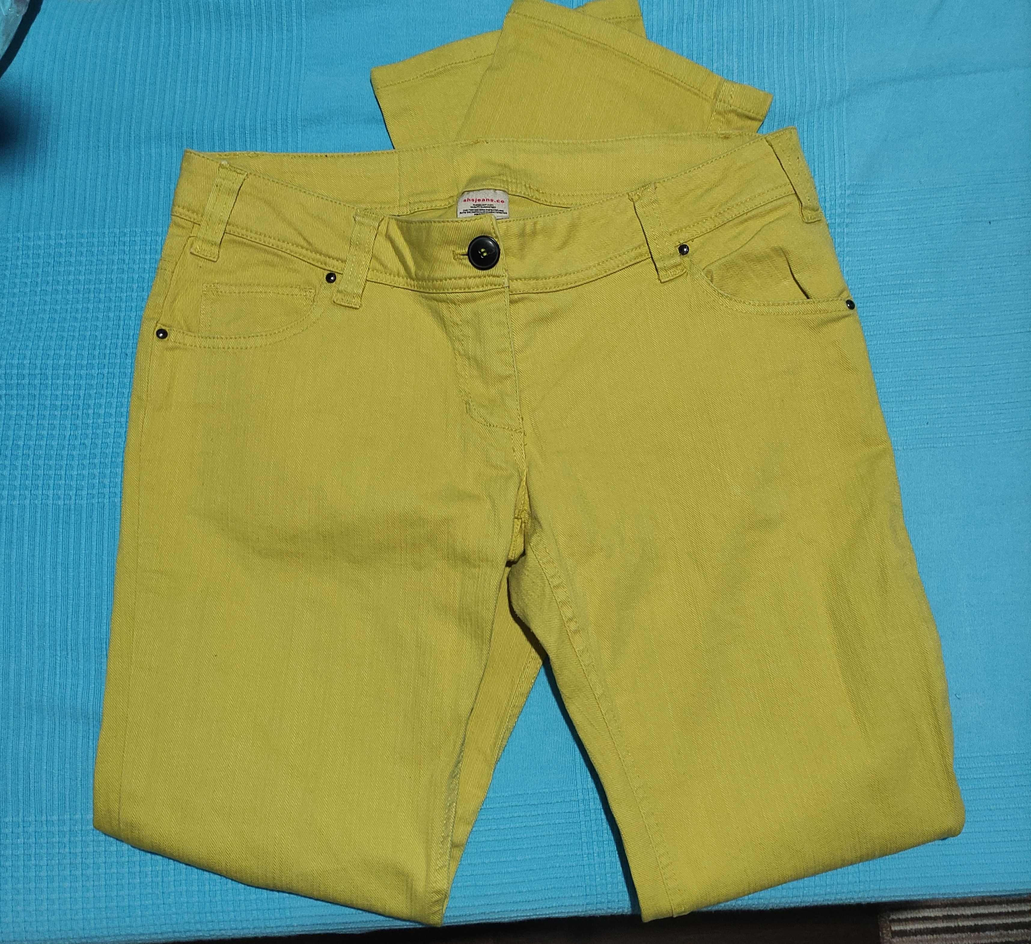 Карго дънки Sinsay/ Жълти дънки / Панталон H&M от трико