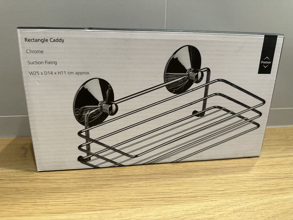 Polita metalica Premier UK, cu sistem de fixare cu ventuze, noua