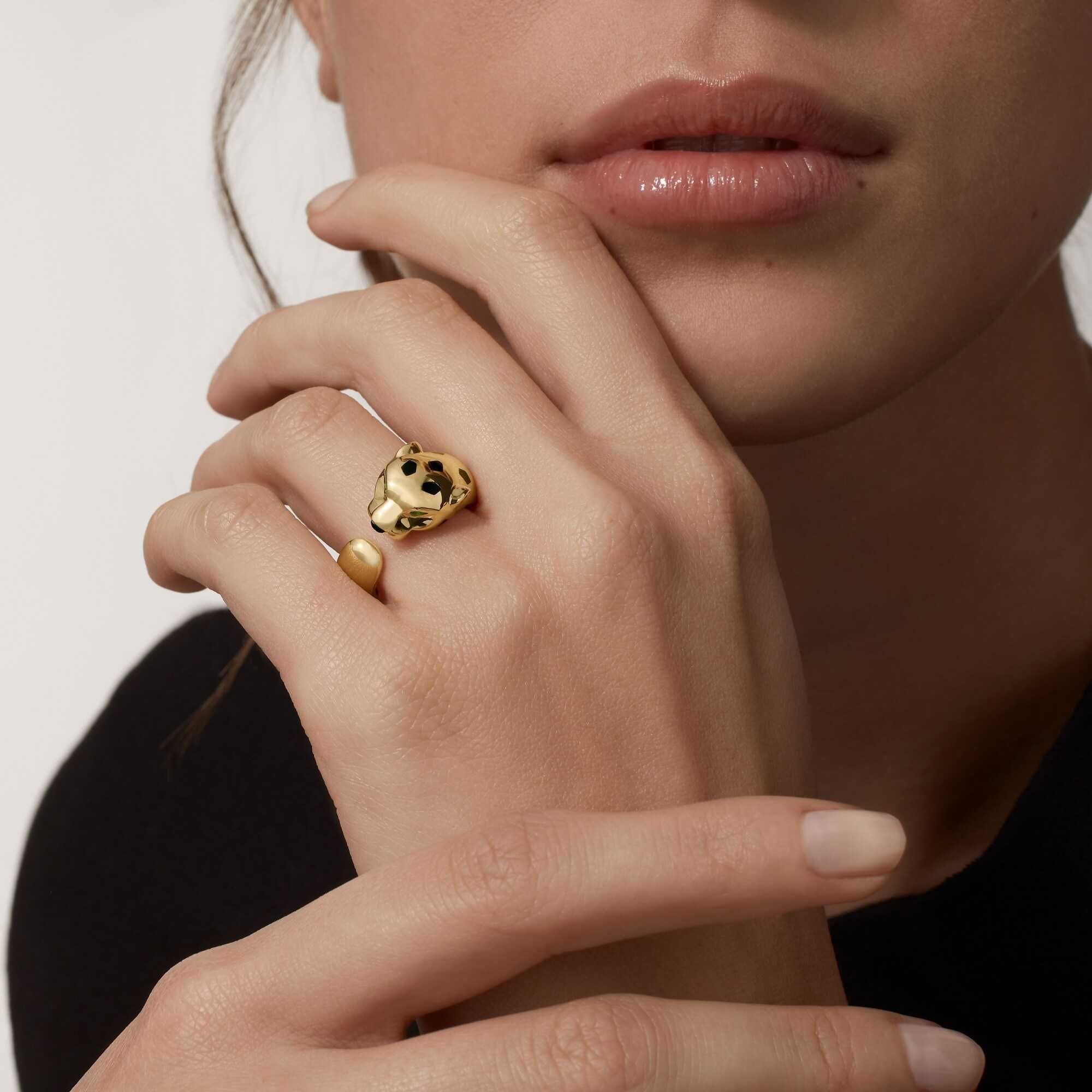 CARTIER Panthere de Cartier Gold Black Дамски Пръстен