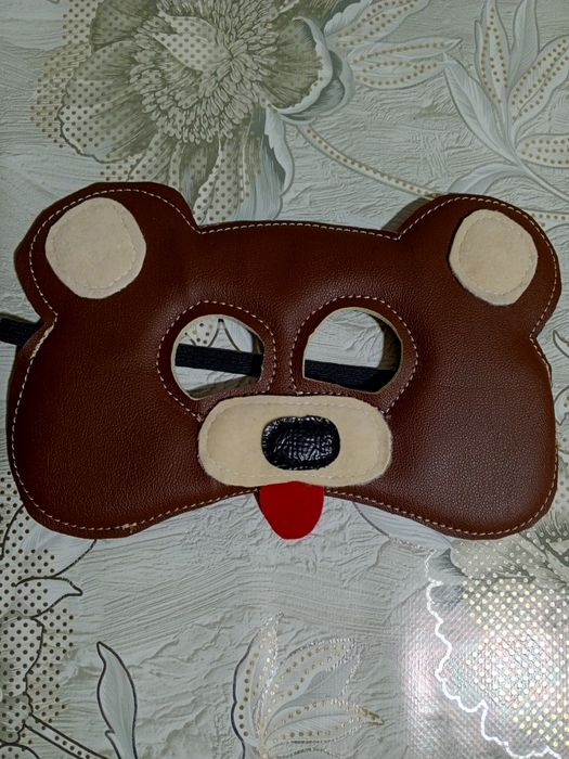 Маска Мишки из велюра, на резинке, с подкладом. Любые маски на заказ.