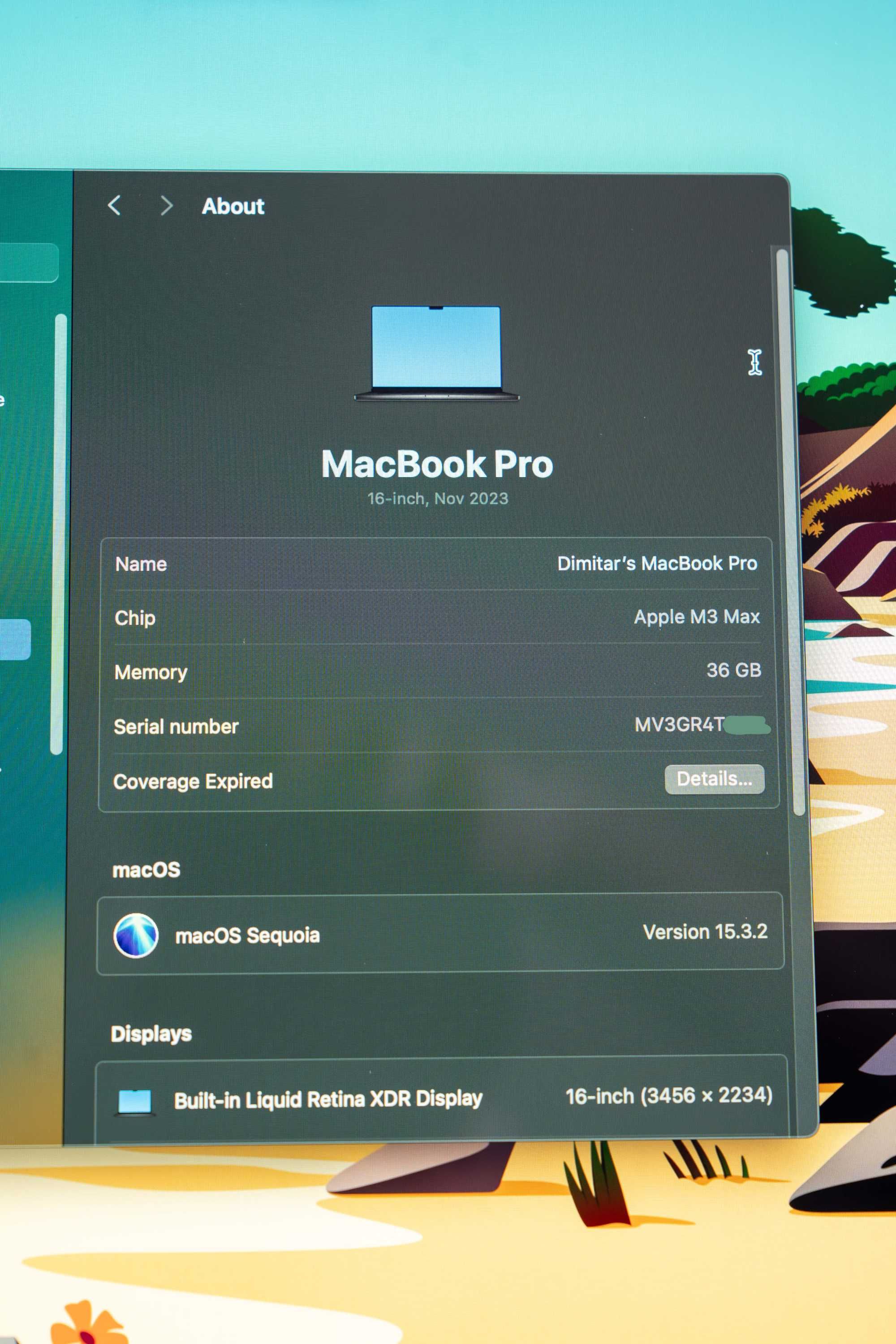 1г. Гаранция MacBook M3 Max 16" 14 CPU; 30 GPU; 36 GB RAM; 1 TB SSD