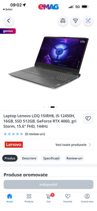 Laptop lenovo loq i5 13500H rtx4060 8gb
