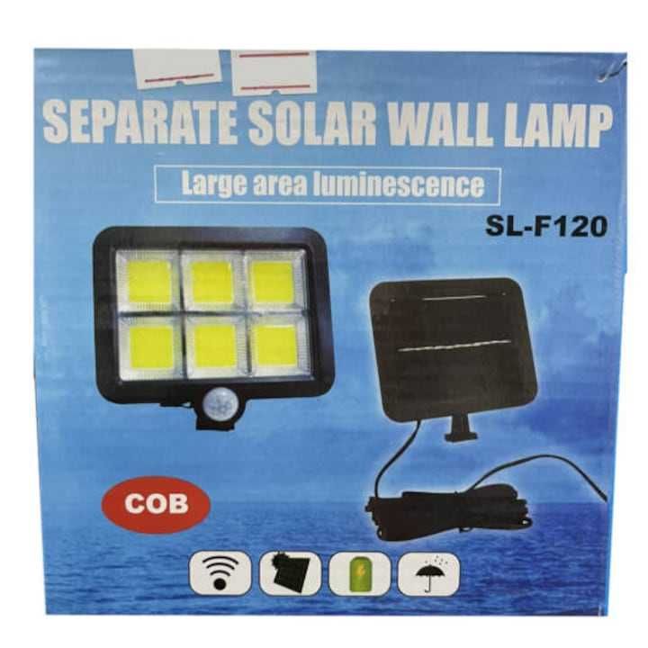 Соларна LED лампа, SL-F120, ABS, Бяла светлина