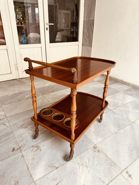 Италианска бар количка от масивно дърво,60-те години