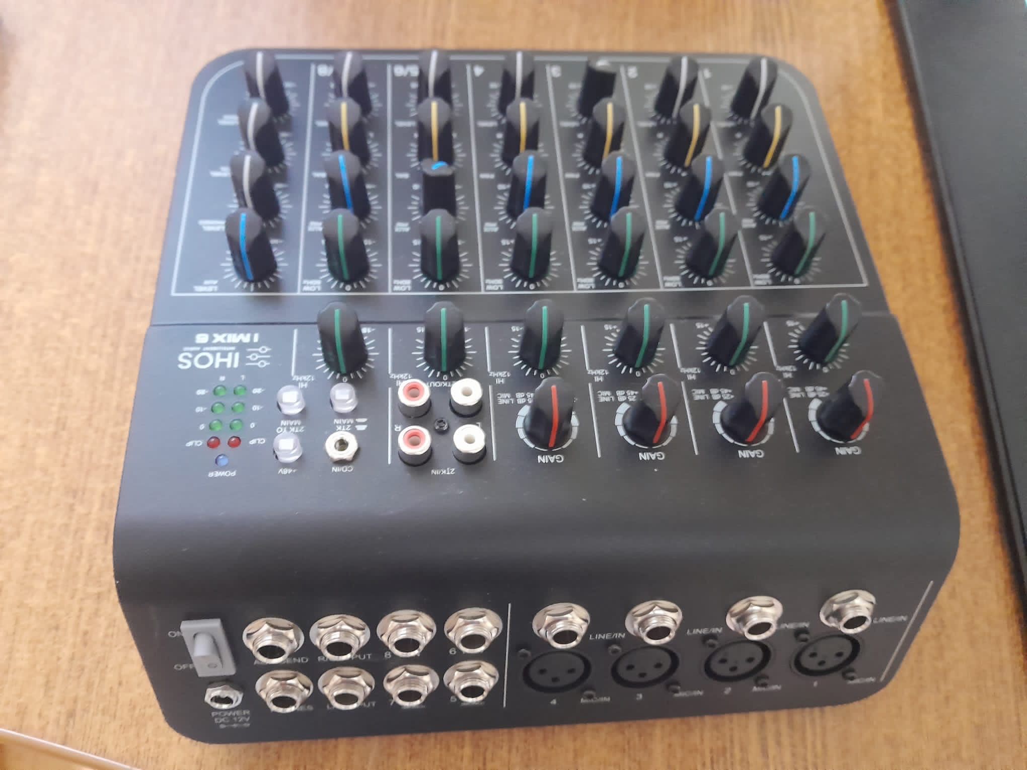 Mixer analogic, Ihos, 6 canale, 4 intrari XLR, Multicolor