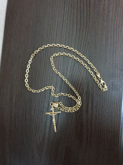 Золотая цепь якорная литая