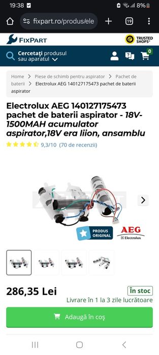 Baterie aspirator electrolux,aeg