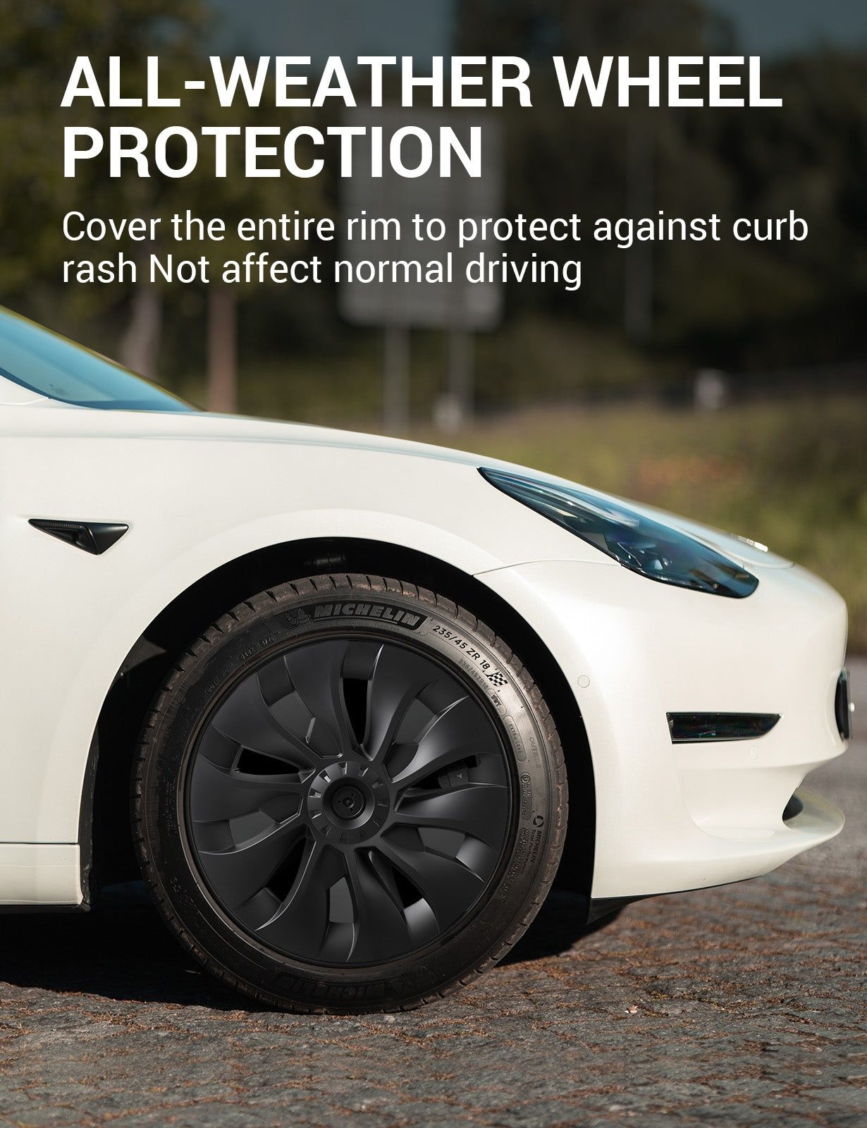 18" Тасове за Tesla model 3, ABS черен мат с капачки в 3 цвята