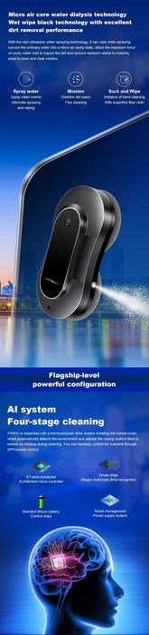 Robot aspirator pentru geamuri Liectroux YW810