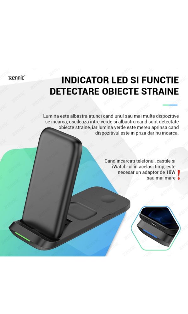 Incarcator 3in 1 wireless