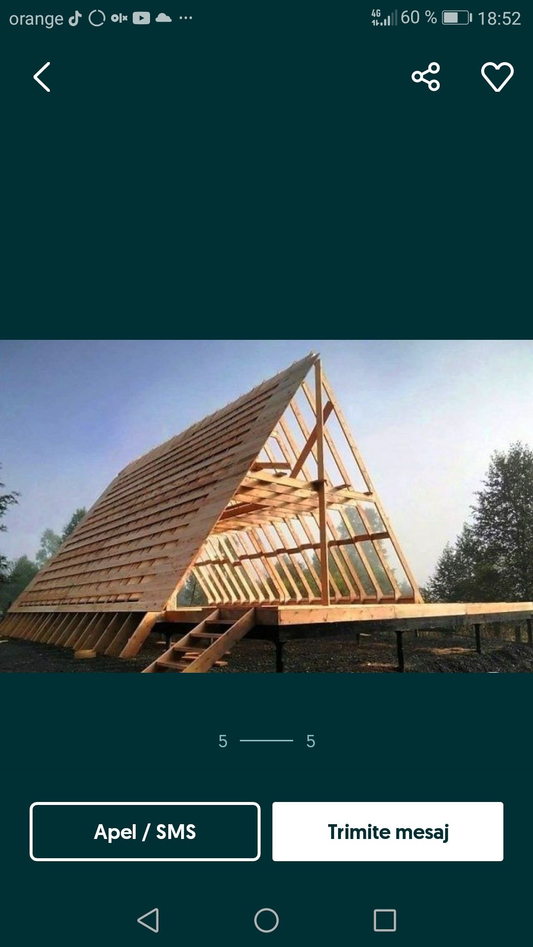 Vând cabane din lemn stil A