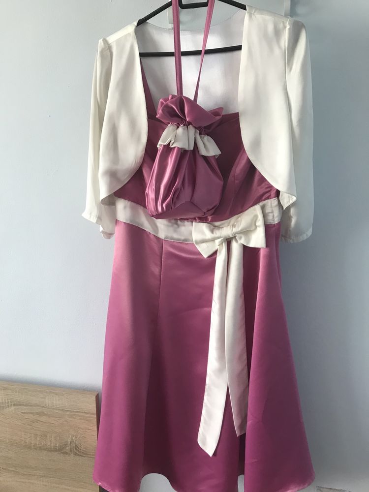 Официална розова бална / шаферска рокля