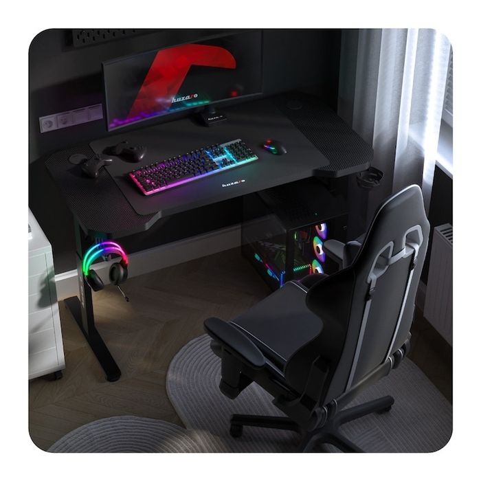 Birou De Gaming Huzaro Hero 2.6, cu mousepad, înălțime reglabilă