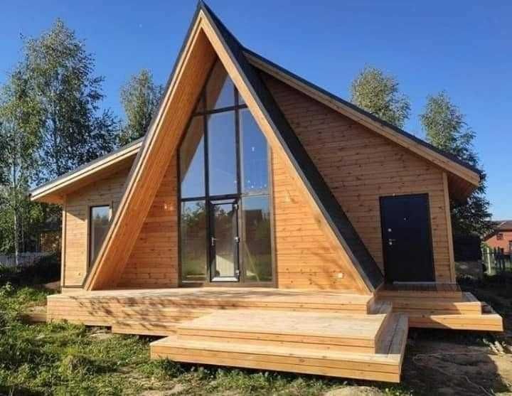 Cabana tip A Frame si casa din structura de lemn de vanzare la comanda