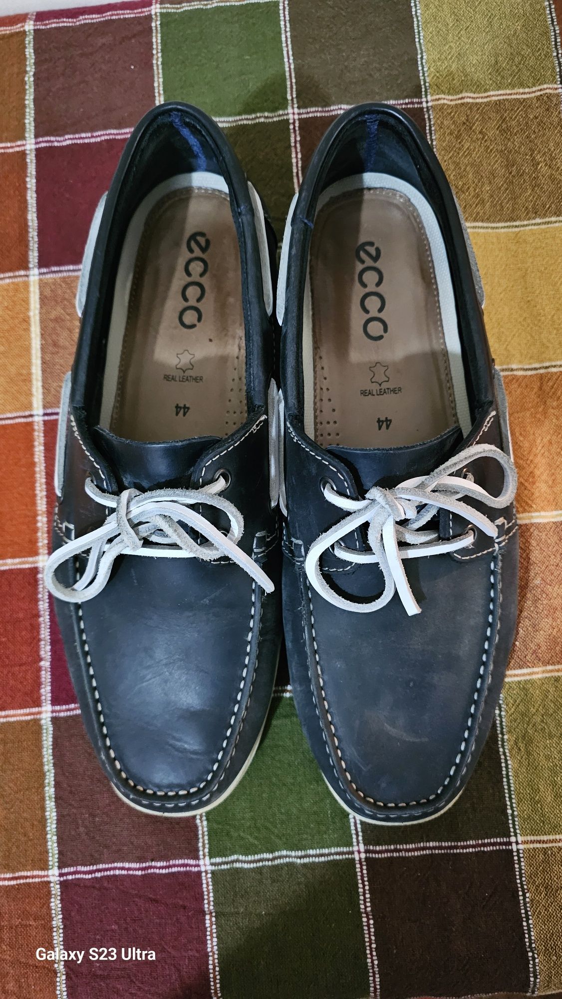 Pantofi Ecco piele albastru mărimea 44