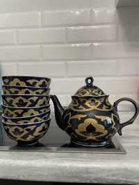 Чайник керамический с пиалами