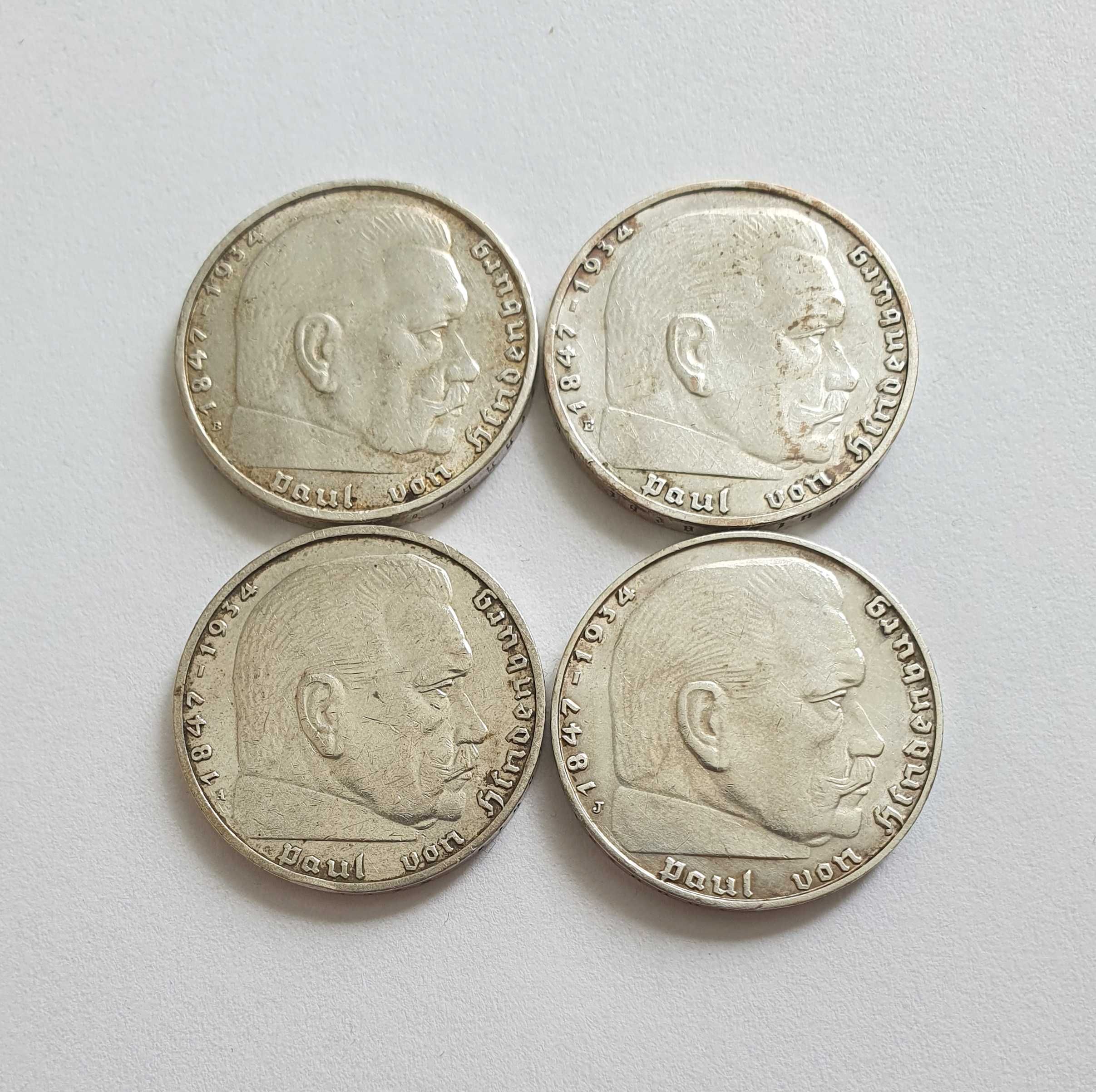 Set monede 2 marci, argint, Germania nazista
