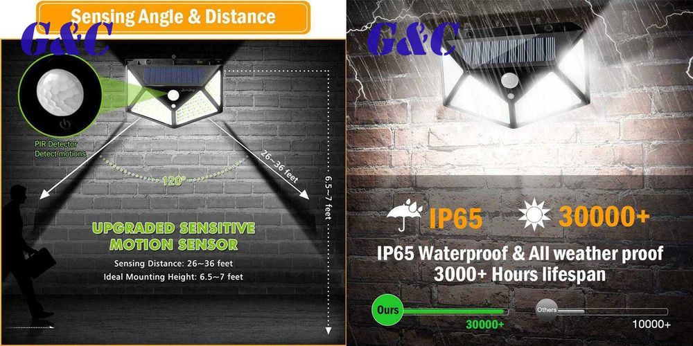 Lampa solara + senzor de miscare, 3 moduri iluminare. Noua!