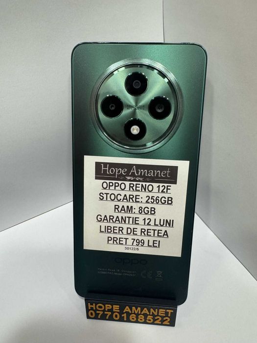 Hope Amanet P1/ Oppo Reno 12F, verde, 256 stocare, 8gb ram #27472