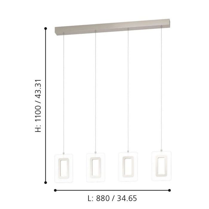 Lustră LED Eglo pe cablu 4xLED/5,4W/230V