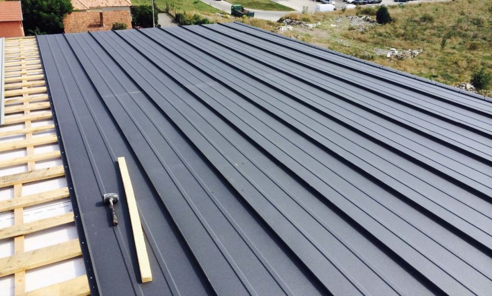 Tablă Prefălțuită Tip Țiglă Metalică Click Acoperiș RAL 7016 gri 0,5mm