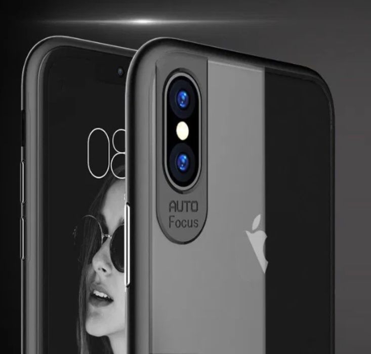 Super husa slim iPhone X si XS Black Autofocus model 2020