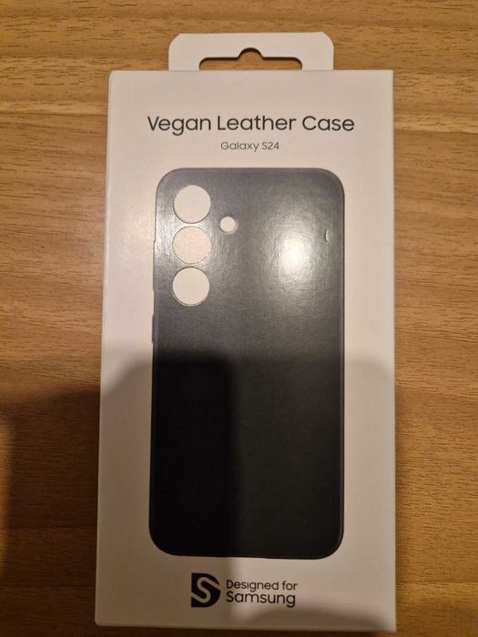Vegan Leather Case за Samsung Galaxy S24 S921, Black GP-FPS921HCABW