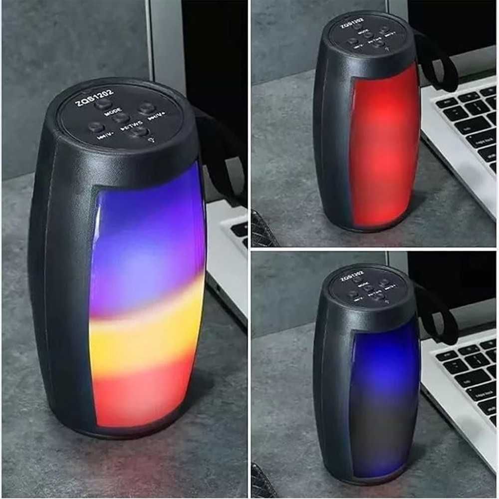 Преносима LED Bluetooth тонколона ZQS1202, Micro SD, USB, FM радио