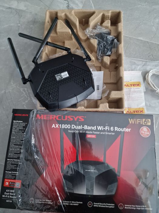 Router Wireless Gigabit MERCUSYS AX1800 MR70X, Wi-Fi 6, Dual-Band 574