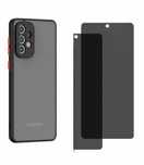Husa Dual Case Black Folie Sticla Privacy Samsung A52/A53/A54/A55/A56