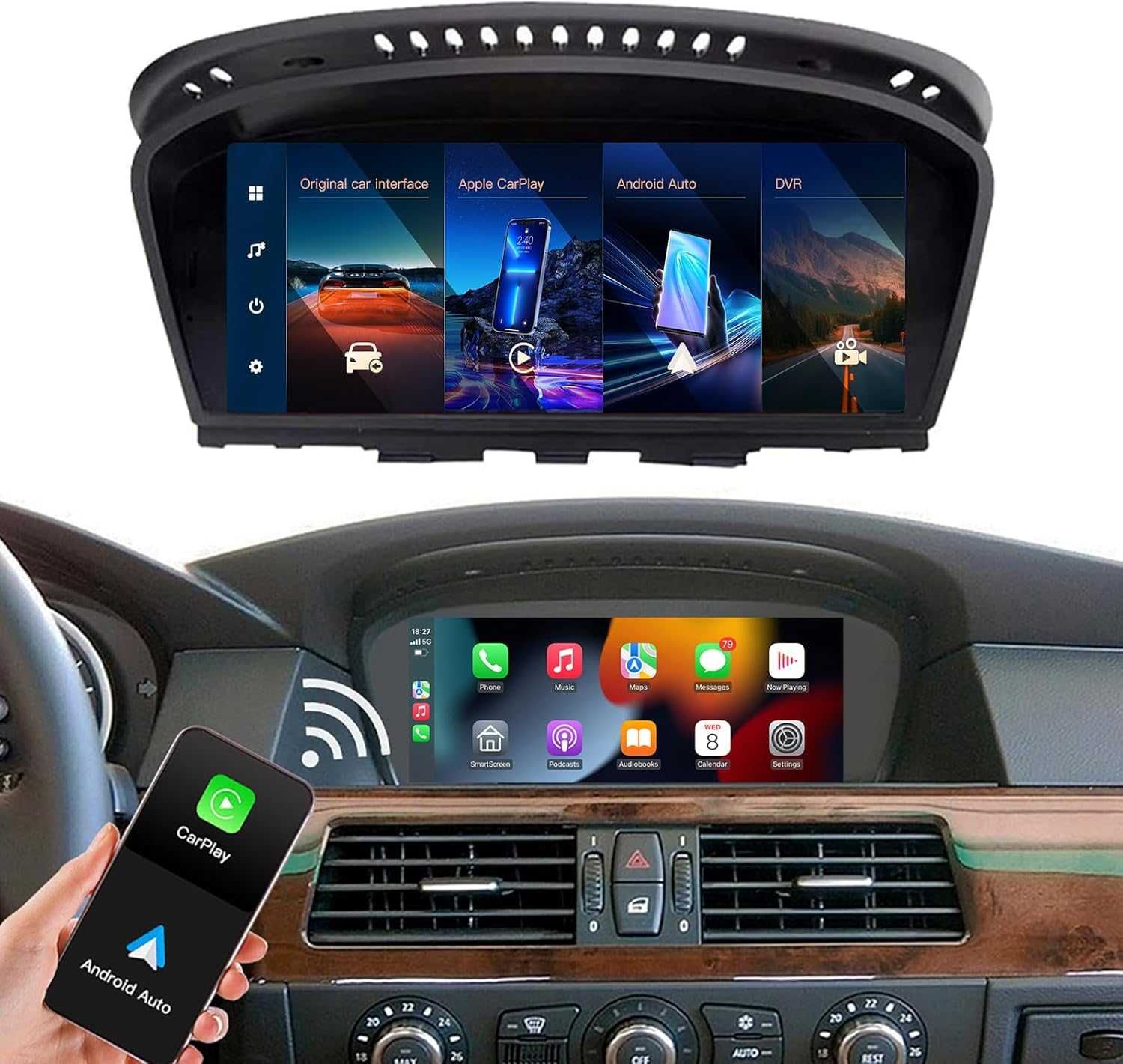 AUTOABC Wireless Carplay/Android Car 8.9 Inch Multimedia Radio