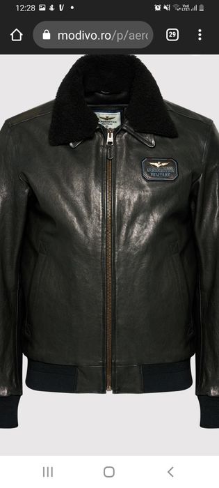 Geacă din piele naturala,  marca Aeronautica Militare, mărimea M