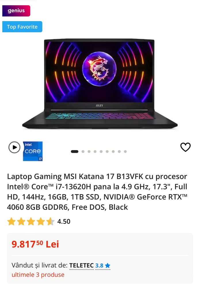 MSI Katana GAMING i7 gen 13 ..rtx 4060! Cel mai bun gaming si pret