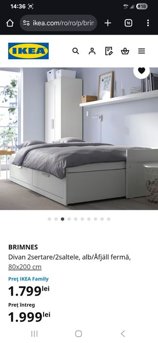 Pat/divan Ikea ( Brimnes)
