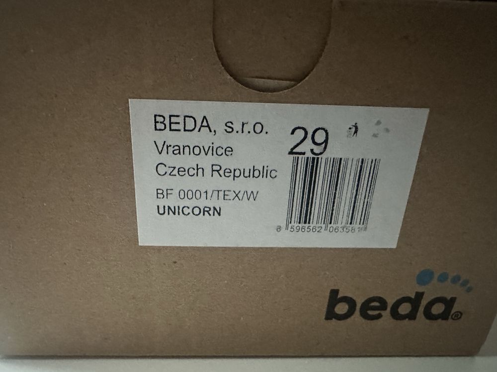 Нови боси детски маратонки Beda с еднорози