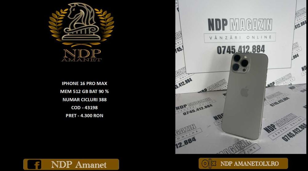 NDP Amanet NON-STOP Bld. Iuliu Maniu 69 IPHONE 16 PRO MAX (43198)