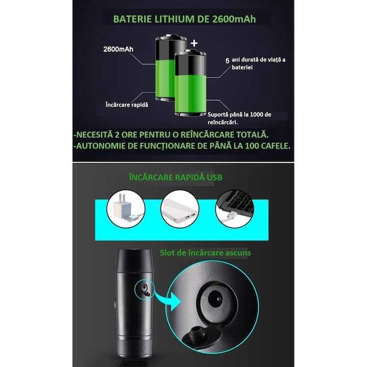 Espressor Portabil, Ergonomic, Cafea sau Capsula Nespresso