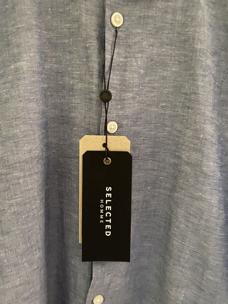 Мъжка риза Selected - нова с етикет, лен и памук