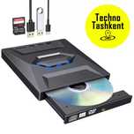 Внешний оптический привод для CD/DVD-рекордера USB/Type C, +hub